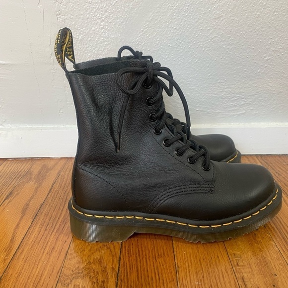 Dr. Martens 1460 Pascal Black Leather Lace Up Combat Boots US Ladies Siz… - Picture 2 of 9
